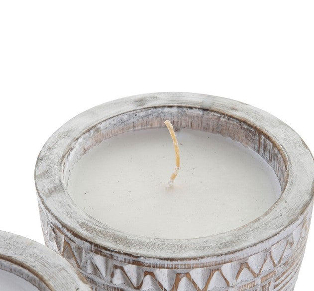 Kynttilä DKD Home Decor Puu Vaha (2 osaa)